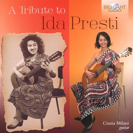 Front cover of CD release entitled 'A Tribute to Ida Presti' performed by Cinzia Milani